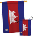 Cambodia - Nationality Flags of the World Vertical Impressions Decorative Flags HG140044 Made In USA