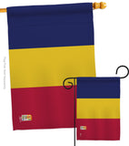 Chad - Nationality Flags of the World Vertical Impressions Decorative Flags HG140050 Made In USA
