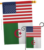 Algeria US Friendship - Nationality Flags of the World Vertical Impressions Decorative Flags HG140274 Made In USA