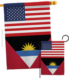 Antigua & Barbuda US Friendship - Nationality Flags of the World Vertical Impressions Decorative Flags HG140278 Made In USA