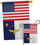 Azores US Friendship - Nationality Flags of the World Vertical Impressions Decorative Flags HG140288 Made In USA