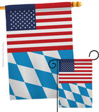 Bavaria US Friendship - Nationality Flags of the World Vertical Impressions Decorative Flags HG140294 Made In USA