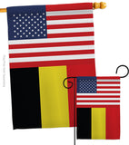 Belgium US Friendship - Nationality Flags of the World Vertical Impressions Decorative Flags HG140296 Made In USA