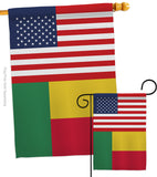 Benin US Friendship - Nationality Flags of the World Vertical Impressions Decorative Flags HG140298 Made In USA