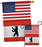 Berlin US Friendship - Nationality Flags of the World Vertical Impressions Decorative Flags HG140303 Made In USA