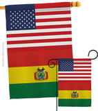 Bolivia US Friendship - Nationality Flags of the World Vertical Impressions Decorative Flags HG140308 Made In USA