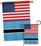 Botswana US Friendship - Nationality Flags of the World Vertical Impressions Decorative Flags HG140311 Made In USA