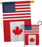 Canada US Friendship - Nationality Flags of the World Vertical Impressions Decorative Flags HG140329 Made In USA