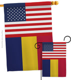 Chad US Friendship - Nationality Flags of the World Vertical Impressions Decorative Flags HG140334 Made In USA