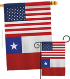 Chile US Friendship - Nationality Flags of the World Vertical Impressions Decorative Flags HG140335 Made In USA