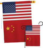 China US Friendship - Nationality Flags of the World Vertical Impressions Decorative Flags HG140336 Made In USA