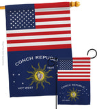 Conch Republic US Friendship - Nationality Flags of the World Vertical Impressions Decorative Flags HG140338 Made In USA