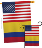 Colombia US Friendship - Nationality Flags of the World Vertical Impressions Decorative Flags HG140339 Made In USA