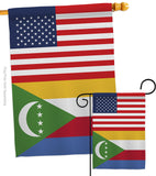 Comoros US Friendship - Nationality Flags of the World Vertical Impressions Decorative Flags HG140340 Made In USA