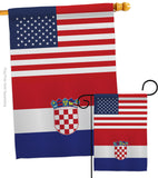 Croatia US Friendship - Nationality Flags of the World Vertical Impressions Decorative Flags HG140349 Made In USA