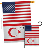 Cyprus Northern US Friendship - Nationality Flags of the World Vertical Impressions Decorative Flags HG140356 Made In USA