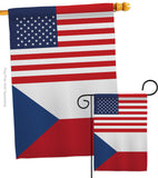 Czech Republic US Friendship - Nationality Flags of the World Vertical Impressions Decorative Flags HG140357 Made In USA