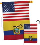 Ecuador US Friendship - Nationality Flags of the World Vertical Impressions Decorative Flags HG140365 Made In USA