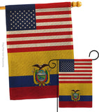 Ecuador US Friendship - Nationality Flags of the World Vertical Impressions Decorative Flags HG140365 Made In USA
