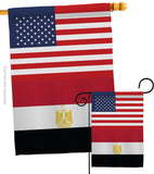 Egypt US Friendship - Nationality Flags of the World Vertical Impressions Decorative Flags HG140366 Made In USA