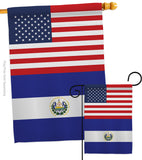 El Salvador US Friendship - Nationality Flags of the World Vertical Impressions Decorative Flags HG140367 Made In USA