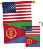 Eritrea US Friendship - Nationality Flags of the World Vertical Impressions Decorative Flags HG140370 Made In USA