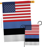Estonia US Friendship - Nationality Flags of the World Vertical Impressions Decorative Flags HG140371 Made In USA
