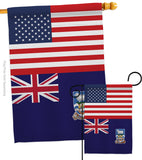 Falkland Islands US Friendship - Nationality Flags of the World Vertical Impressions Decorative Flags HG140374 Made In USA