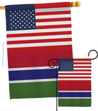 Gambia US Friendship - Nationality Flags of the World Vertical Impressions Decorative Flags HG140381 Made In USA