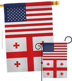 Georgia Republic US Friendship - Nationality Flags of the World Vertical Impressions Decorative Flags HG140382 Made In USA