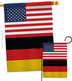 Germany US Friendship - Nationality Flags of the World Vertical Impressions Decorative Flags HG140384 Made In USA