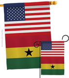 Ghana US Friendship - Nationality Flags of the World Vertical Impressions Decorative Flags HG140385 Made In USA