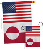 Greenland US Friendship - Nationality Flags of the World Vertical Impressions Decorative Flags HG140388 Made In USA