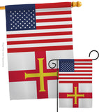 Guernsey US Friendship - Nationality Flags of the World Vertical Impressions Decorative Flags HG140392 Made In USA