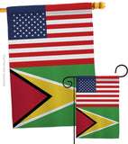 Guyana US Friendship - Nationality Flags of the World Vertical Impressions Decorative Flags HG140395 Made In USA