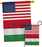 Hungary US Friendship - Nationality Flags of the World Vertical Impressions Decorative Flags HG140399 Made In USA