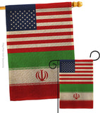 Iran US Friendship - Nationality Flags of the World Vertical Impressions Decorative Flags HG140403 Made In USA