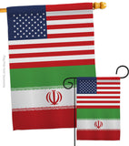 Iran US Friendship - Nationality Flags of the World Vertical Impressions Decorative Flags HG140403 Made In USA