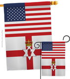 Ireland-Northern US Friendship - Nationality Flags of the World Vertical Impressions Decorative Flags HG140406 Made In USA