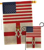 Ireland-Northern US Friendship - Nationality Flags of the World Vertical Impressions Decorative Flags HG140406 Made In USA