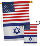 Israel US Friendship - Nationality Flags of the World Vertical Impressions Decorative Flags HG140410 Made In USA