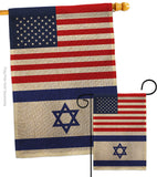 Israel US Friendship - Nationality Flags of the World Vertical Impressions Decorative Flags HG140410 Made In USA