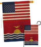 Kiribati US Friendship - Nationality Flags of the World Vertical Impressions Decorative Flags HG140424 Made In USA