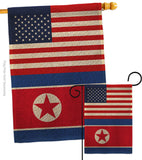 Korea North US Friendship - Nationality Flags of the World Vertical Impressions Decorative Flags HG140425 Made In USA