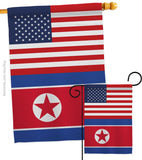 Korea North US Friendship - Nationality Flags of the World Vertical Impressions Decorative Flags HG140425 Made In USA