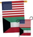 Kuwait US Friendship - Nationality Flags of the World Vertical Impressions Decorative Flags HG140427 Made In USA