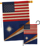 Marshall Islands US Friendship - Nationality Flags of the World Vertical Impressions Decorative Flags HG140447 Made In USA