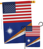 Marshall Islands US Friendship - Nationality Flags of the World Vertical Impressions Decorative Flags HG140447 Made In USA