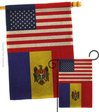 Moldova US Friendship - Nationality Flags of the World Vertical Impressions Decorative Flags HG140453 Made In USA