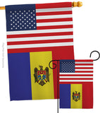 Moldova US Friendship - Nationality Flags of the World Vertical Impressions Decorative Flags HG140453 Made In USA